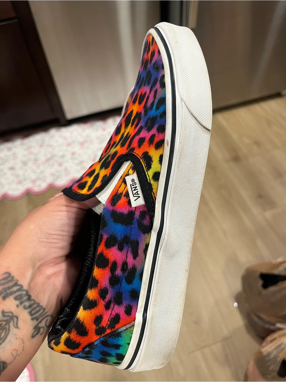 Vans Rainbow Leopard Slip-On Sneakers - Picture 4 of 5